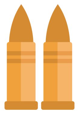 Ordu mermisi, illüstrasyon veya simge, beyaz arkaplanda vektör.