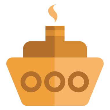 Ordu gemisi, illüstrasyon veya simge, beyaz arkaplanda vektör.