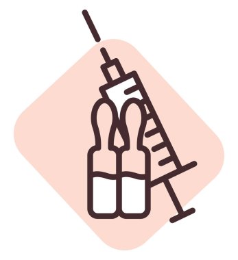 Bebek bakımı aşısı, illüstrasyon veya simge, beyaz arkaplan üzerindeki vektör.