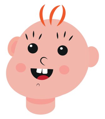 Bebek ruh hali kahkahaları, illüstrasyon veya simge, beyaz arkaplanda vektör.