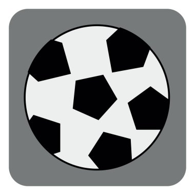Futbol, illüstrasyon veya simge, beyaz arkaplanda vektör.