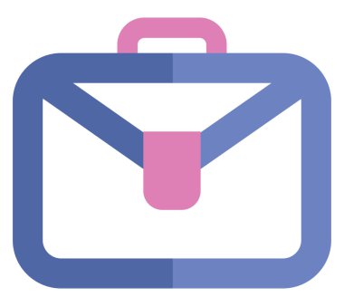 Banka çantası, illüstrasyon veya simge, beyaz arkaplan üzerindeki vektör.