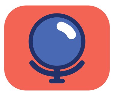 Berber aynası, illüstrasyon veya simge, beyaz arkaplanda vektör.