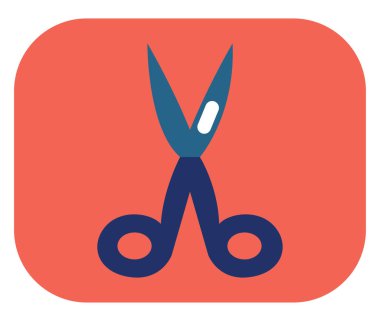 Berber dükkanı makasları, illüstrasyon veya simge, beyaz arkaplan üzerindeki vektör.