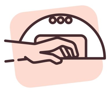 Güzellik tırnağı, illüstrasyon veya simge, beyaz arkaplan üzerindeki vektör.