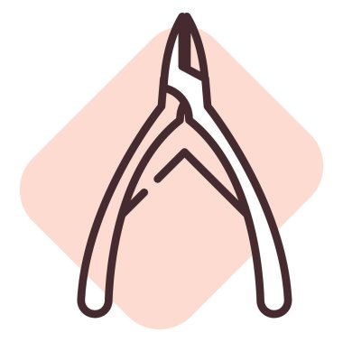 Güzellik makasları, illüstrasyon veya simge, beyaz arkaplanda vektör.