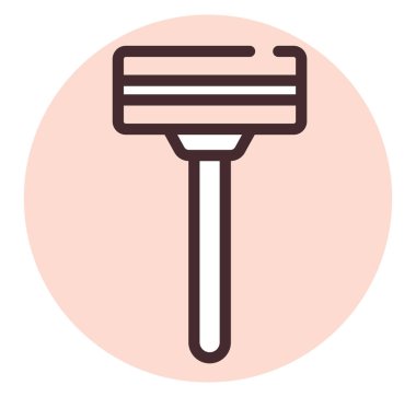 Güzellik traşı, illüstrasyon veya simge, beyaz arkaplanda vektör.