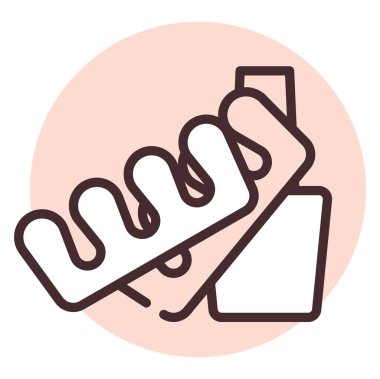 Güzellik pedikürü tırnakları, illüstrasyon veya simge, beyaz arkaplan üzerindeki vektör.