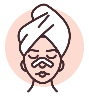 Güzellik yüz bakımı, illüstrasyon veya simge, beyaz arkaplan üzerindeki vektör.