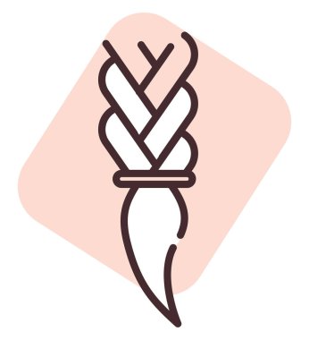 Güzellik saçı, illüstrasyon veya simge, beyaz arkaplanda vektör.