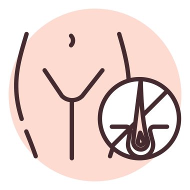 Güzellik tüyü temizleme, illüstrasyon veya simge, beyaz arkaplan üzerindeki vektör.