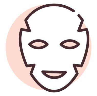 Güzellik maskesi, illüstrasyon veya simge, beyaz arkaplanda vektör.