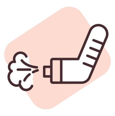 Astım pompası, illüstrasyon veya simge, beyaz arkaplan üzerindeki vektör.