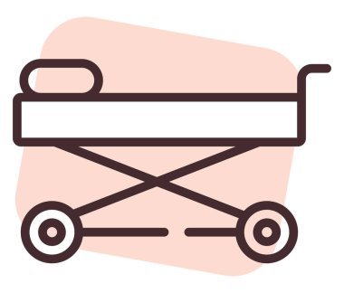 Kan basıncı yatağı, illüstrasyon veya simge, beyaz arkaplan üzerindeki vektör.