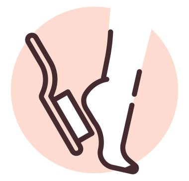 Gövde tedavisi pedikürü, illüstrasyon veya simge, beyaz arkaplan üzerindeki vektör.