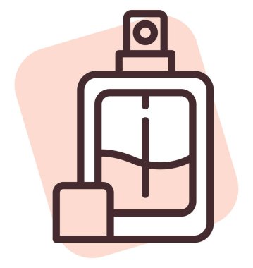 Vücut tedavisi parfümü, illüstrasyon veya simge, beyaz arkaplan üzerindeki vektör.