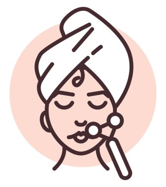 Vücut masajı, illüstrasyon veya simge, beyaz arkaplan üzerindeki vektör.