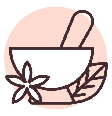 Vücut tedavi spa 'sı, illüstrasyon veya simge, beyaz arkaplan üzerindeki vektör.