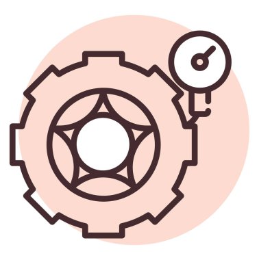 Otomobil tekeri, illüstrasyon veya simge, beyaz arkaplan üzerindeki vektör.