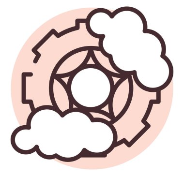 Araç tozlu tekerlek, illüstrasyon veya simge, beyaz arkaplan üzerinde vektör.