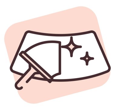 Araba temizleme, illüstrasyon veya simge, beyaz arkaplan üzerindeki vektör.