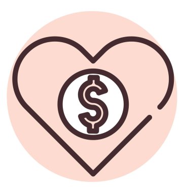 Bağış, illüstrasyon veya simge, beyaz arkaplan üzerindeki vektör.