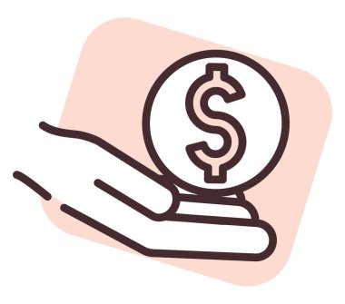 Charity finansı, illüstrasyon veya simge, beyaz arkaplan üzerindeki vektör.