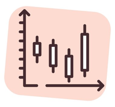 Grafik pazarı, illüstrasyon veya simge, beyaz arkaplan üzerindeki vektör.