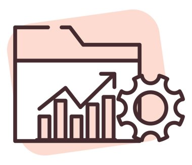 Dosya dizini, illüstrasyon veya simge, beyaz arkaplan üzerindeki vektör.