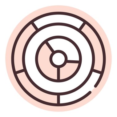 Grafik turtası, illüstrasyon veya simge, beyaz arkaplan üzerindeki vektör.