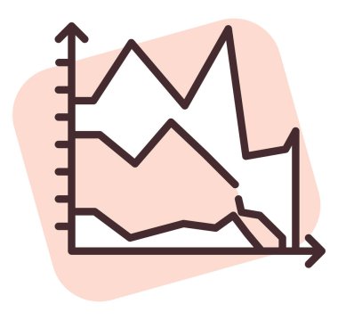 Grafik tablosu, illüstrasyon veya simge, beyaz arkaplan üzerindeki vektör.