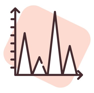 Grafik istatistikleri, illüstrasyon veya simge, beyaz arkaplan üzerindeki vektör.