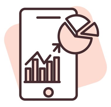 Telefon şeması, illüstrasyon veya simge, beyaz arkaplan üzerindeki vektör.