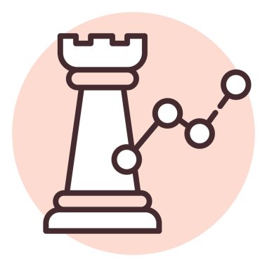 Çizelge stratejisi, illüstrasyon veya simge, beyaz arkaplan üzerindeki vektör.