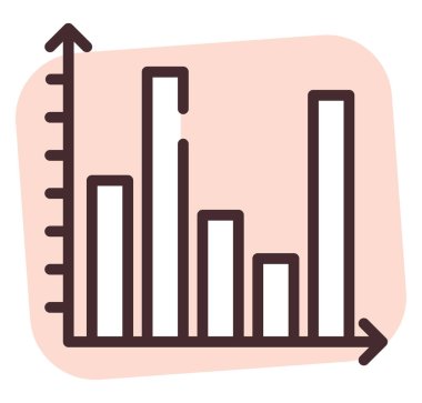Grafik büyüme çubuğu, illüstrasyon veya simge, beyaz arkaplan üzerindeki vektör.