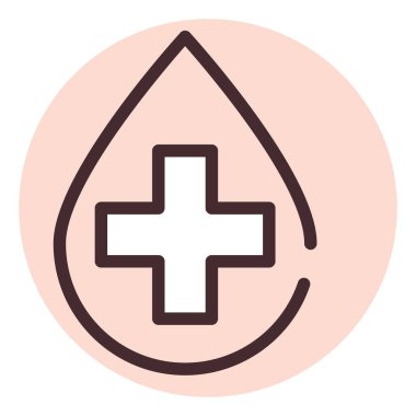 Kan damlası, illüstrasyon veya simge, beyaz arkaplan üzerindeki vektör.