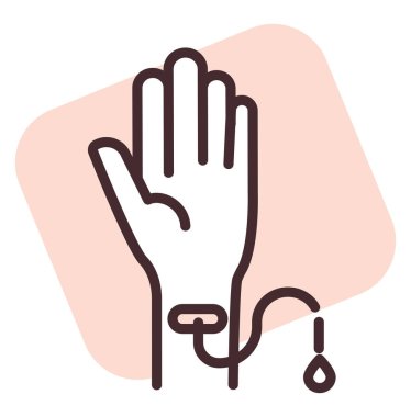 Kan donörü, illüstrasyon veya simge, beyaz arkaplan üzerindeki vektör.