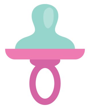 Çocukluk emziği, illüstrasyon veya simge, beyaz arkaplan üzerindeki vektör.