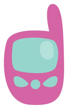 Çocukluk telefonu oyuncağı, illüstrasyon veya simge, beyaz arkaplanda vektör.
