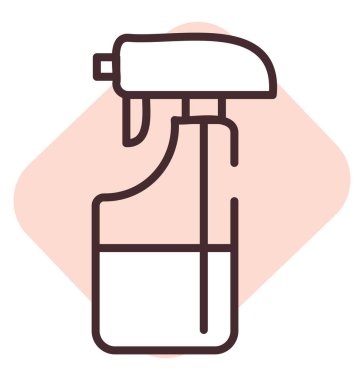 Cam, illüstrasyon veya simge için temizlik sıvısı, beyaz arkaplan üzerindeki vektör.