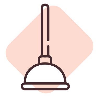 Temizlik tesisatçısı, illüstrasyon veya simge, beyaz arkaplan üzerindeki vektör.