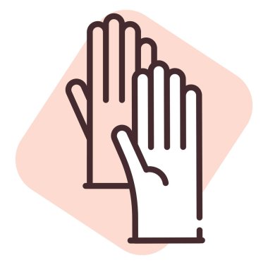 Temizlik eldivenleri, illüstrasyon veya simge, beyaz arkaplan üzerindeki vektör.