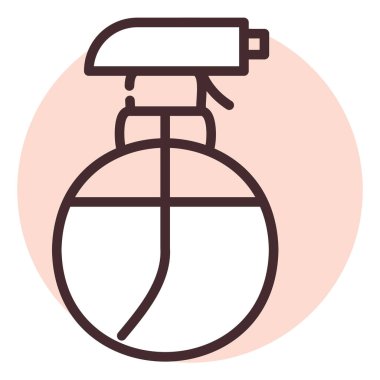 Temizlik spreyi, illüstrasyon veya simge, beyaz arkaplan üzerindeki vektör.