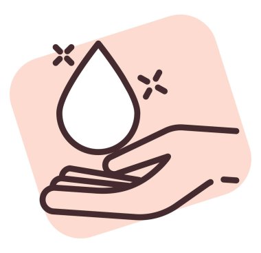 Temiz eller, illüstrasyon veya simge, beyaz arkaplanda vektör.