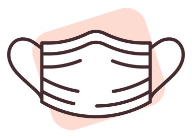 Temizleme koruyucu maskesi, illüstrasyon veya simge, beyaz arkaplan üzerindeki vektör.