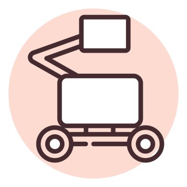 Yapı kaldırma sepeti, illüstrasyon veya simge, beyaz arkaplan üzerindeki vektör.