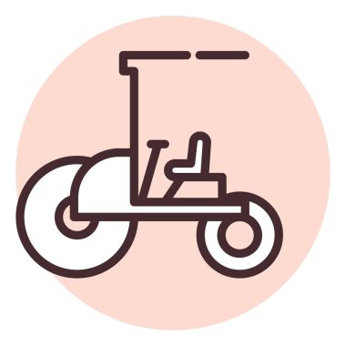 Yapı taşıma kamyonu, illüstrasyon veya simge, beyaz arkaplan üzerindeki vektör.