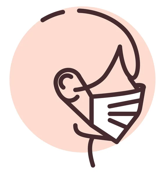 Maschera Allergia Illustrazione Icona Vettore Sfondo Bianco — Vettoriale Stock