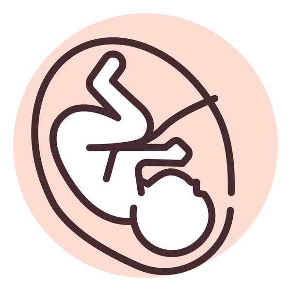 Baby Vård Embrion Illustration Eller Ikon Vektor Vit Bakgrund — Stock vektor