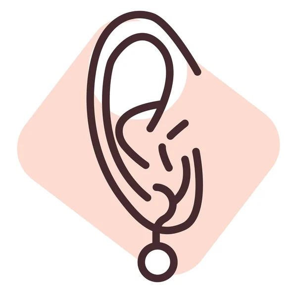 Körperbehandlung Ohrring Illustration Oder Symbol Vektor Auf Weißem Hintergrund — Stockvektor